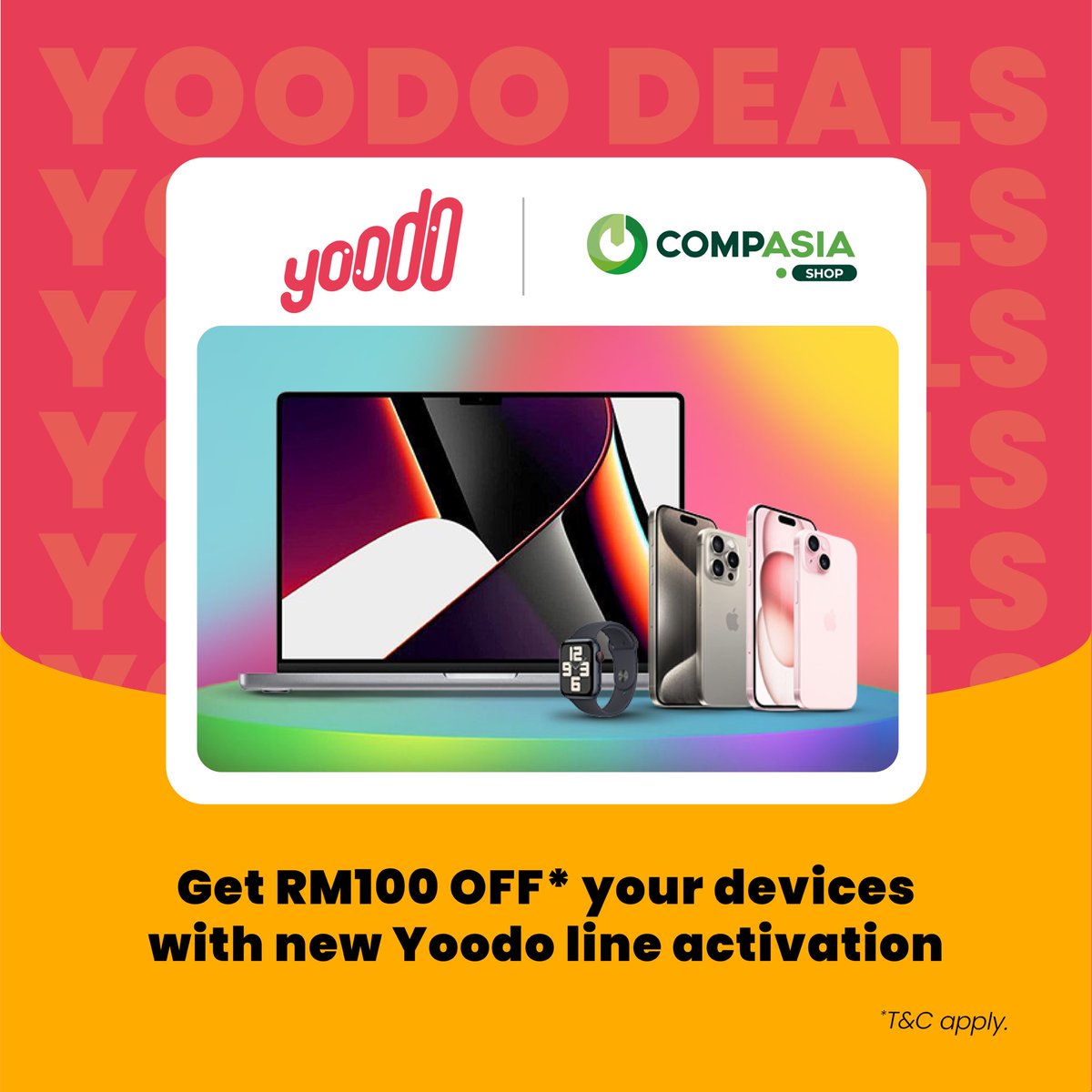 Jom pergi kedai CompAsia kat One Utama or KL Sentral! Boleh beli device with RM100 off kalau guna Yoodo. #yoodo #yoodoyou