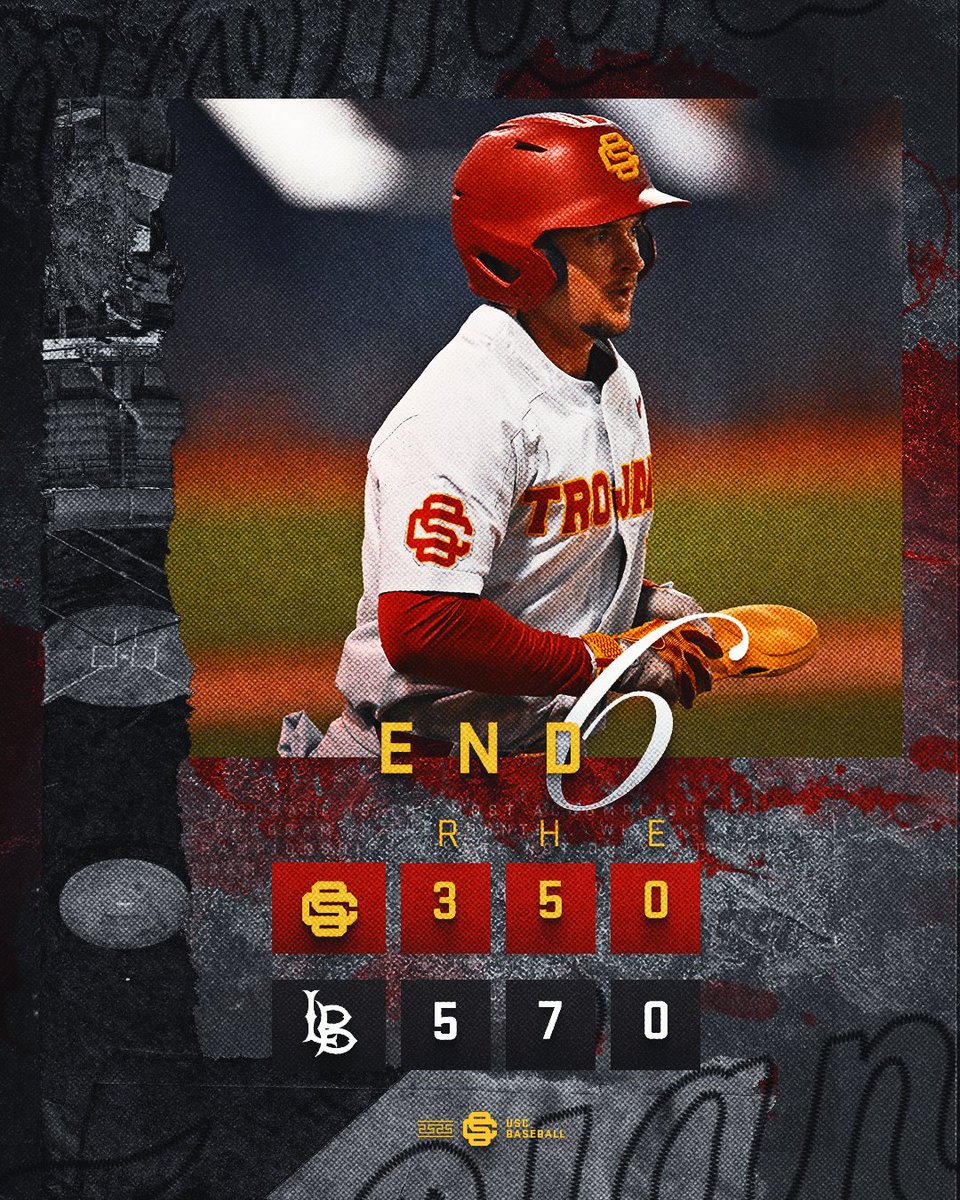 END 6 | After USC took the lead in the fourth, the Dirtbags game back with three runs in the bottom half of the inning. LBSU 5, USC 3 📊 statb.us/b/504051 #FightOn // #GameDay