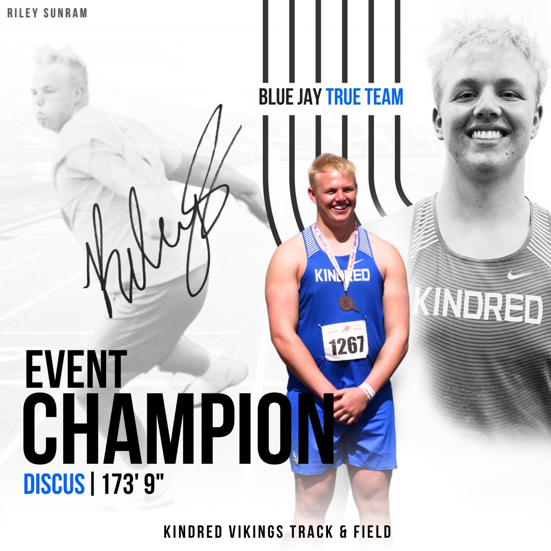 ‼️SCHOOL RECORD‼️
💥STATE QUALIFIER💥
🥇EVENT WINNER🥇

Riley breaks his own school record in the Discus that he set at last year’s state meet (171’ 7”)! Wow! 🤩 

🏆 Discus
🥇Riley Sunram
📏 173’ 9”

#getonthebus