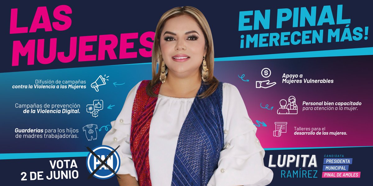 Las #Mujeres en Pinal ¡merecemos más! y debemos impulsar acciones que ayuden a erradicar la violencia y la distinción social que aun existen. 💙

Este 2 de Junio #VotaPAN