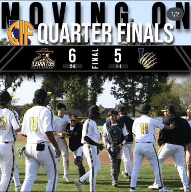 CerritosHS (@cerritoshs) on Twitter photo Baseball wins ⚾️ in extra innings and is going to the quarterfinals!!!! #cifss #godons #cerritoshsbaseball Baseball wins ⚾️ in extra innings and is going to the quarterfinals!!!! #cifss #godons #cerritoshsbaseball