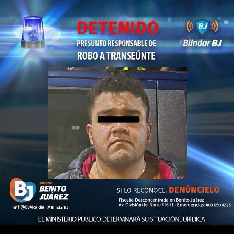 🚨El Equipo de Proximidad #BlindarBJ detuvo a un sujeto por robo a transeúnte en Romero, Niños Héroes de Chapultepec.🚔