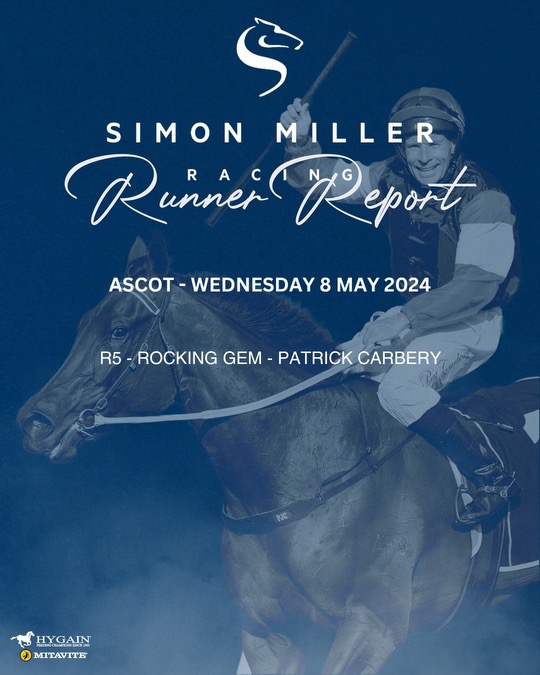 Only the one runner for us on a ten event #Ascot card. Get ready to Rock ‘em! #SimonMillerRacing