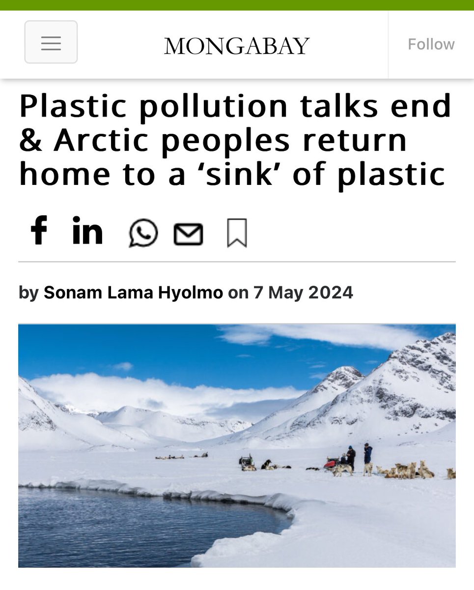 “This is a crisis.. ..and without curbing fossil fuel extraction and plastics production, the Arctic will continue to suffer all of these converging harms.” news.mongabay.com/2024/05/plasti… @ak_action @HACplastic #plasticstreaty