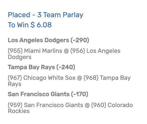 folks the #ShitTeamParlay is back with this juicy piece for tomorrow.

the #BaseballSystem is up 5.5u so far this band / 13.79u on the season. took a beating couple weeks ago but we ride the highs and the lows, folks.