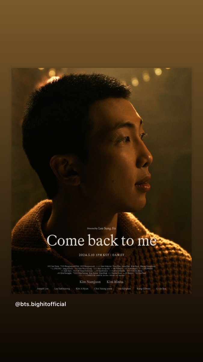 [D-2] 'Come back to me' by RM! is coming! 😍 Pre-save/Pre-add the single 🔗presave.umusic.com/rm-comebacktome #ComeBackToMe