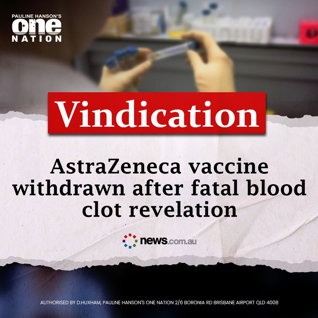 Breaking News: 'AstraZeneca vaccine withdrawn after fatal blood clot revelation.'

How much more evidence do we need to see before the Albanese Labor Government calls a Royal Commission into COVID-19?

Read more: news.com.au/lifestyle/heal…