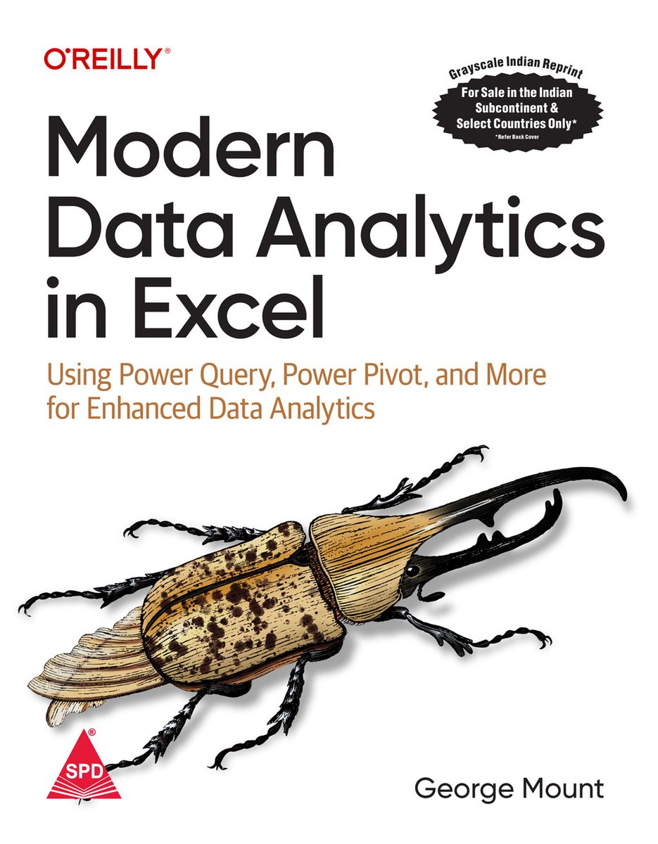 Releasing Soon!
Modern Data Analytics in Excel By @gjmount 
It serves as an introduction to the modern Excel suite of features along with other powerful tools for analytics.
Pre-order now 
shroffpublishers.com/books/97893554…
#excel #powerquery #powerpivot #businessanalytics
#dataanalytics
