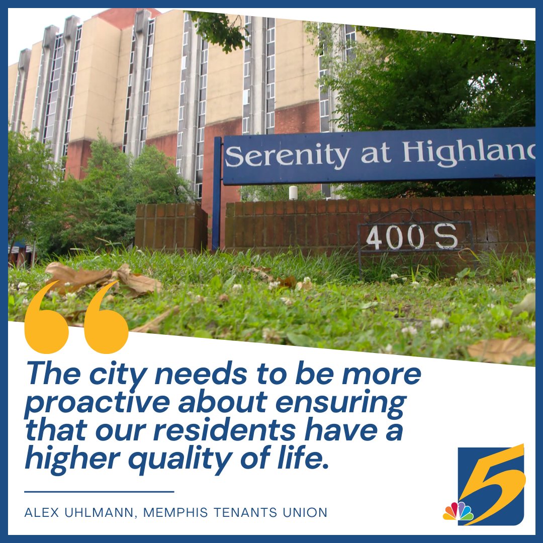 The City of Memphis is looking to declare Serenity Towers a “chronic nuisance” after years of crime and poor living conditions. 

Alex Uhlmann, an organizer with the Memphis Tenants Union, wonders what’s next for residents in Memphis. bit.ly/4b9mOFT