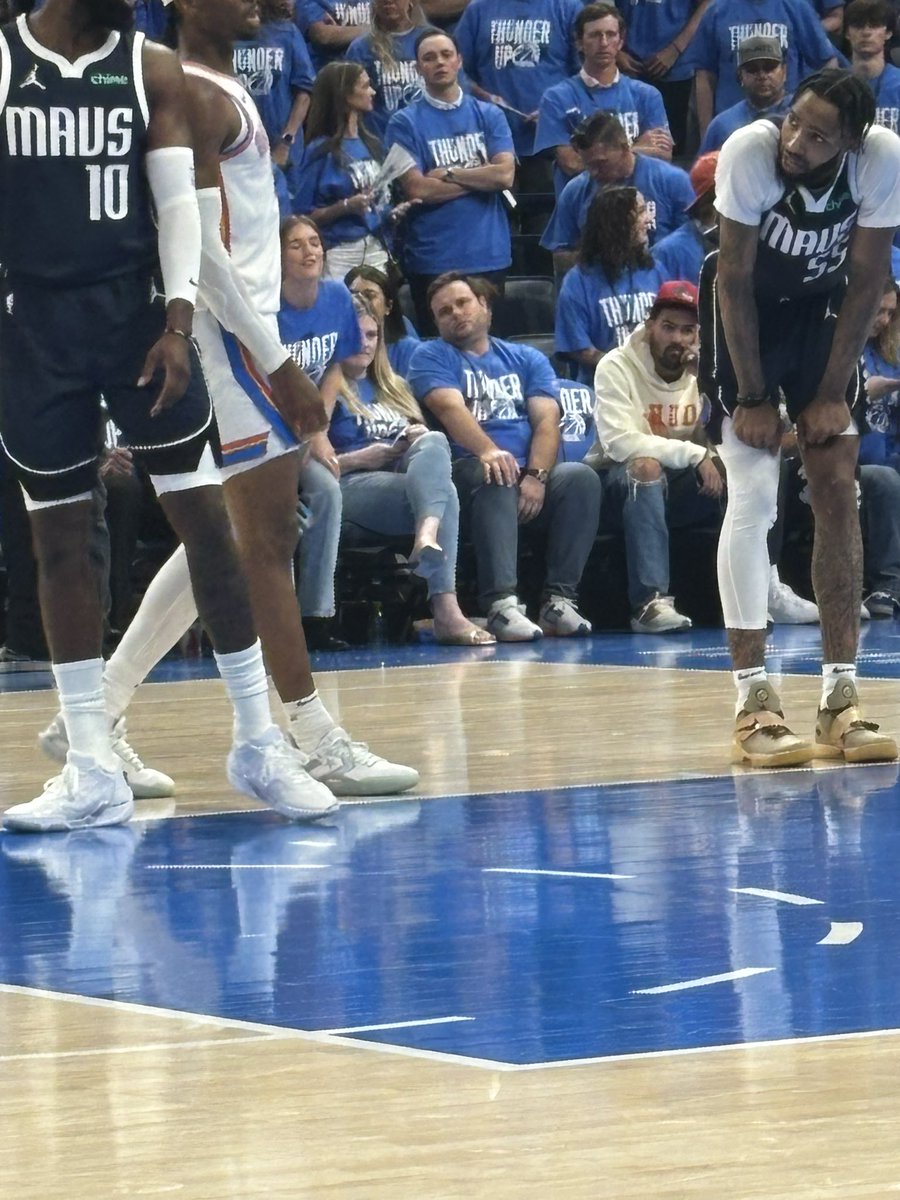 Trae Young courtside in OKC