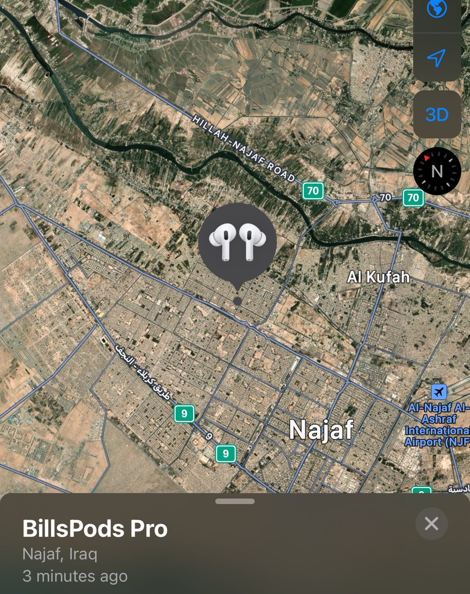 My stolen @apple AirPods have made it all the way to Iraq now