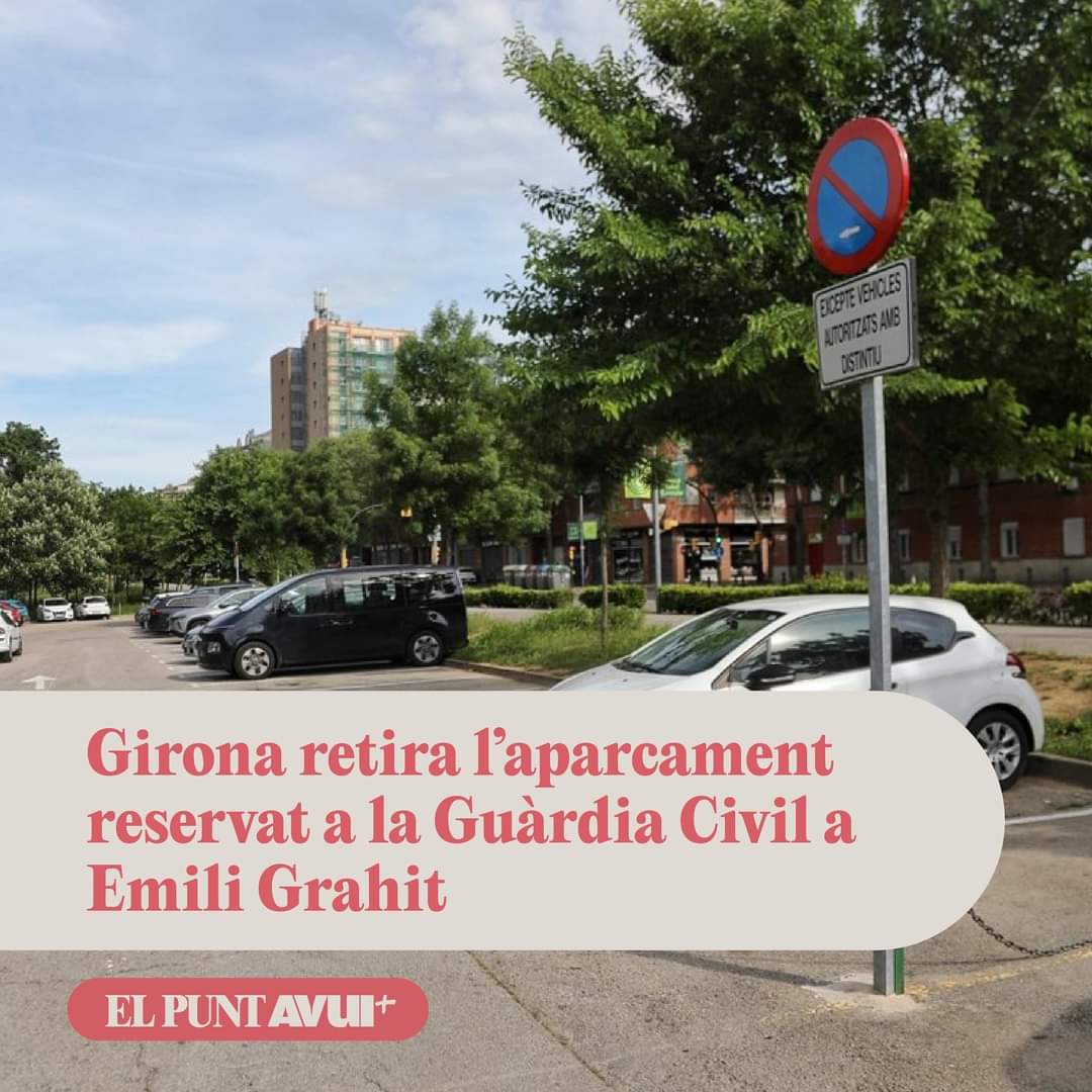 📢 Al barri Montilivi guanyem 17 places d'aparcament a Emili Grahit 🅿️ Es revoca la licència indefinida molt antiga que les feia d'ús exclusiu de la guàrdia guàrdia civil,ara seran pels veins #fembarri @Girona_Cat @GuanyemGirona 👇👇 elpuntavui.cat/societat/artic…