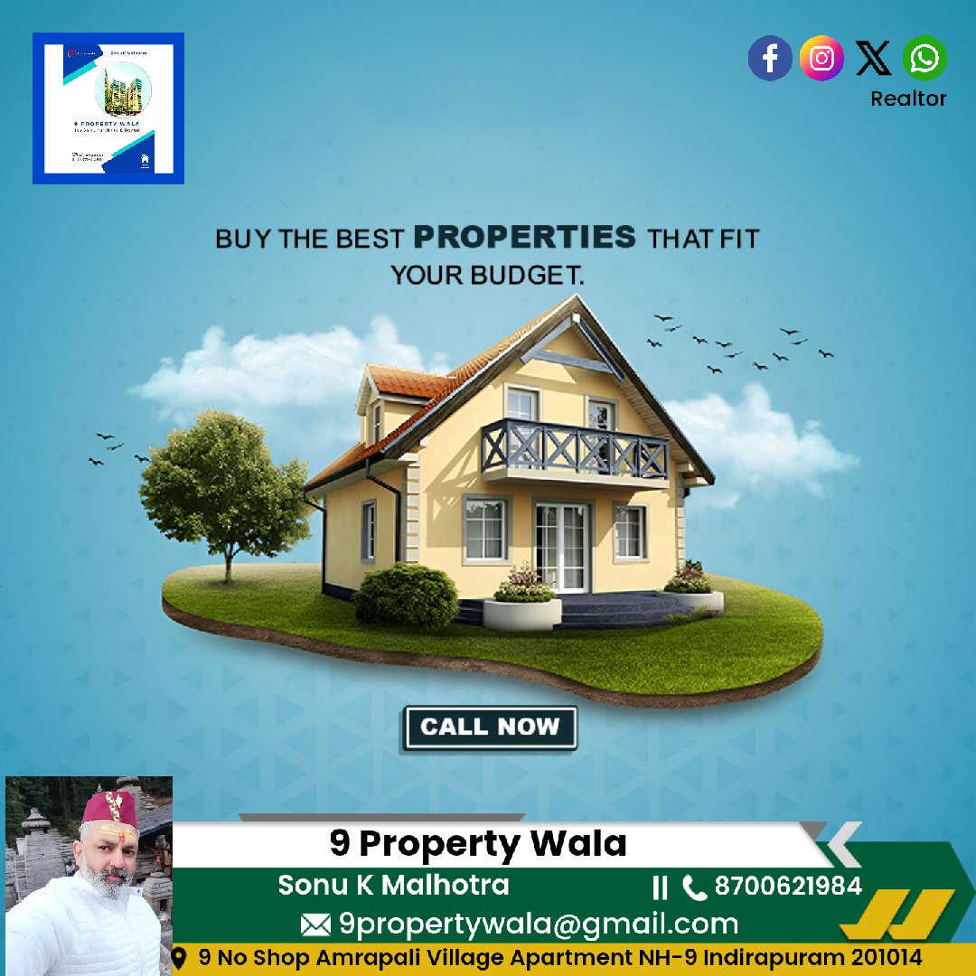 Buy the best PROPERTIES that fit your budget. 🤙 9311632755 #9propertywala #2bhk #3bhk #flat #penthouse #shop #office #Indirapuram #home #realestate #realtor #realestateagent #property #investment #househunting