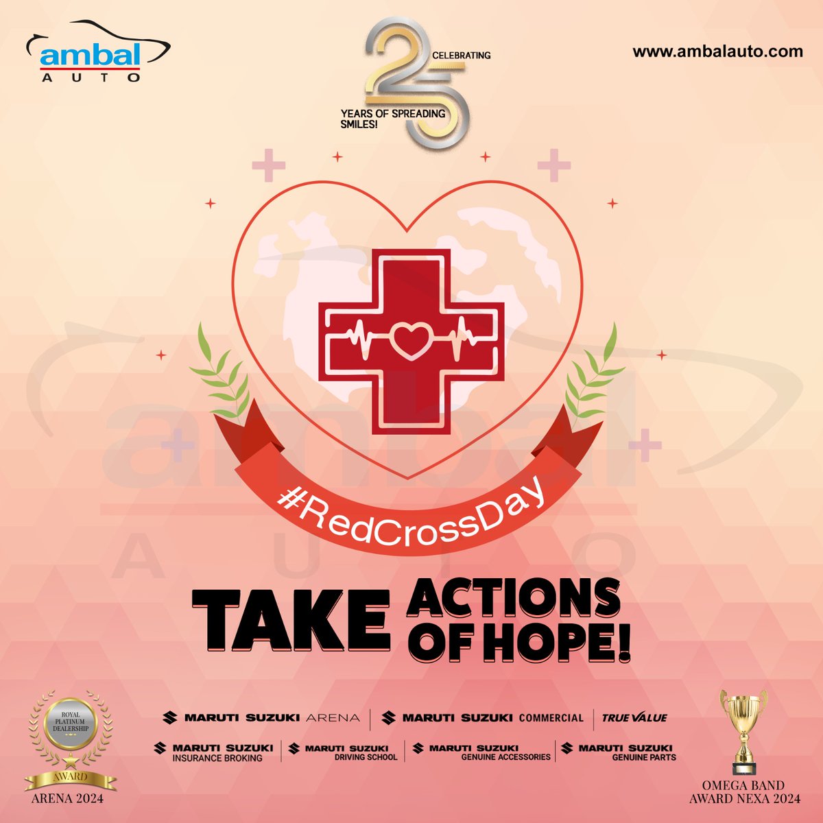 On Red Cross Day, we salute the extraordinary bravery and kindness of those who rush to aid others in times of crisis. Their dedication to serving humanity inspires us all to embrace the power of empathy and solidarity.

#AmbalAuto #Nexa #Arena #TrueValue #RedCrossDay2024
