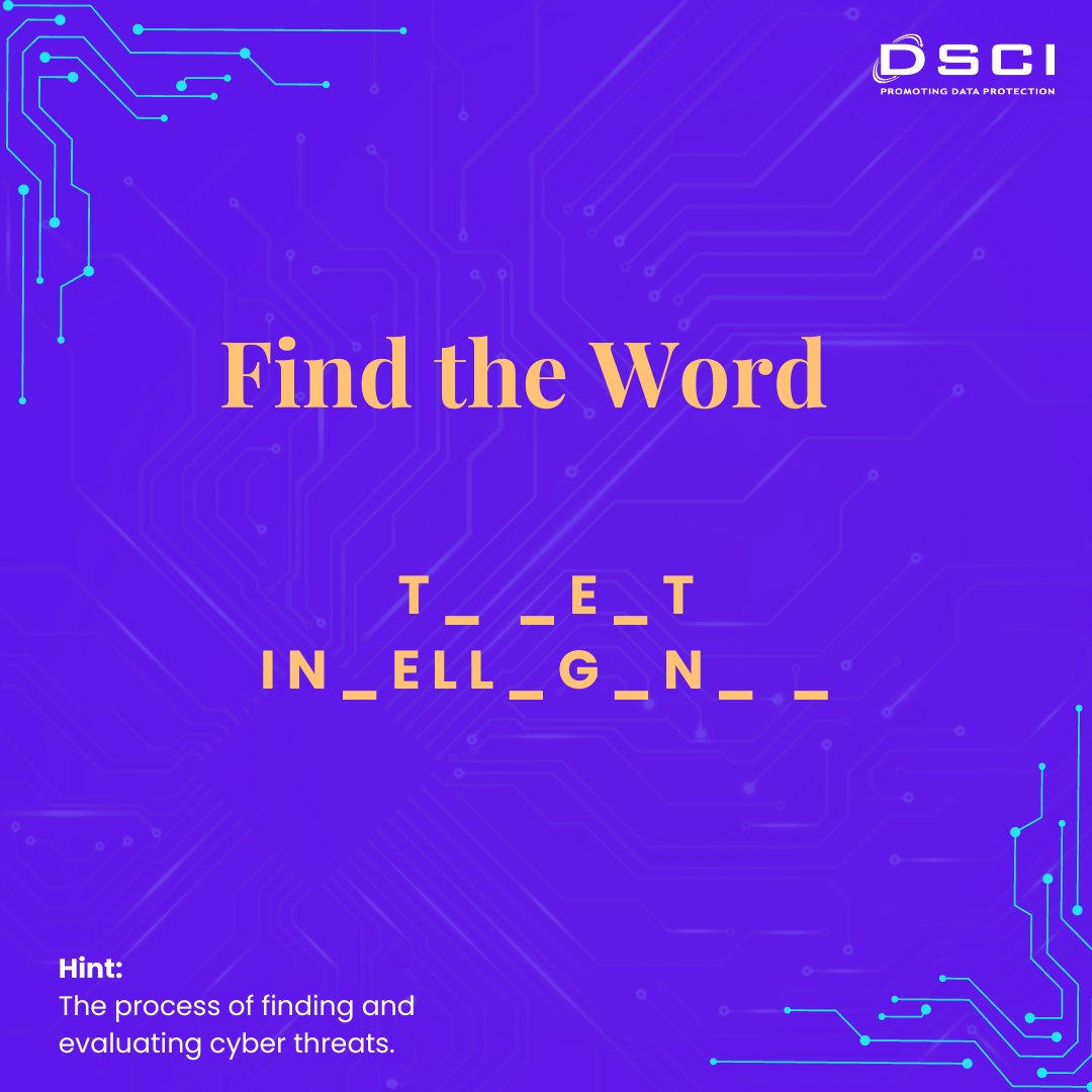 🔍#FindtheWord | Can you guess the word that is instrumental in insight generation from cyber-attacks? Let us know! Details inside: dsci.in/resource/conte… #cyberdefense #cyberthreat #security