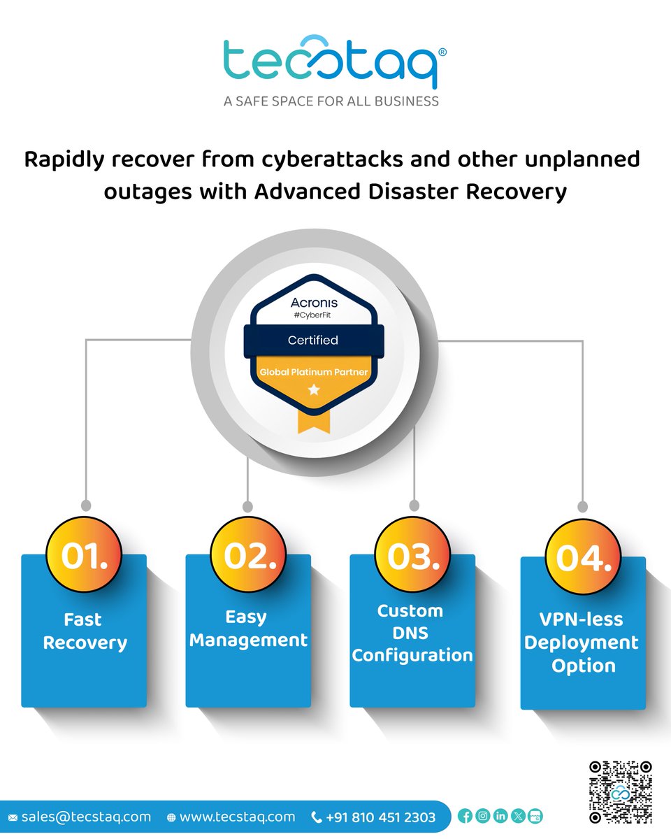 Stay resilient against cyber threats and unexpected disruptions with Advanced Disaster Recovery. #TecStaq #GreenAims #EndpointSimplicity #SecureEndpoints #ManageWithEase #EndpointProtection #StreamlinedSecurity #EffortlessEndpoint #SecureSimplicity #EndpointGuardian