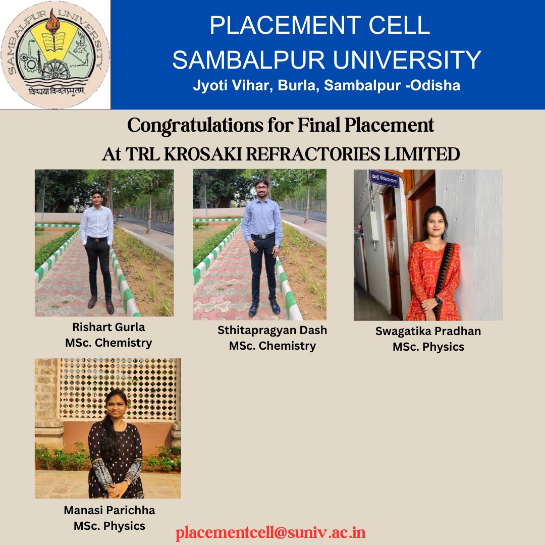 Congratulations students !! #CampusPlacement #SambalpurUniversity