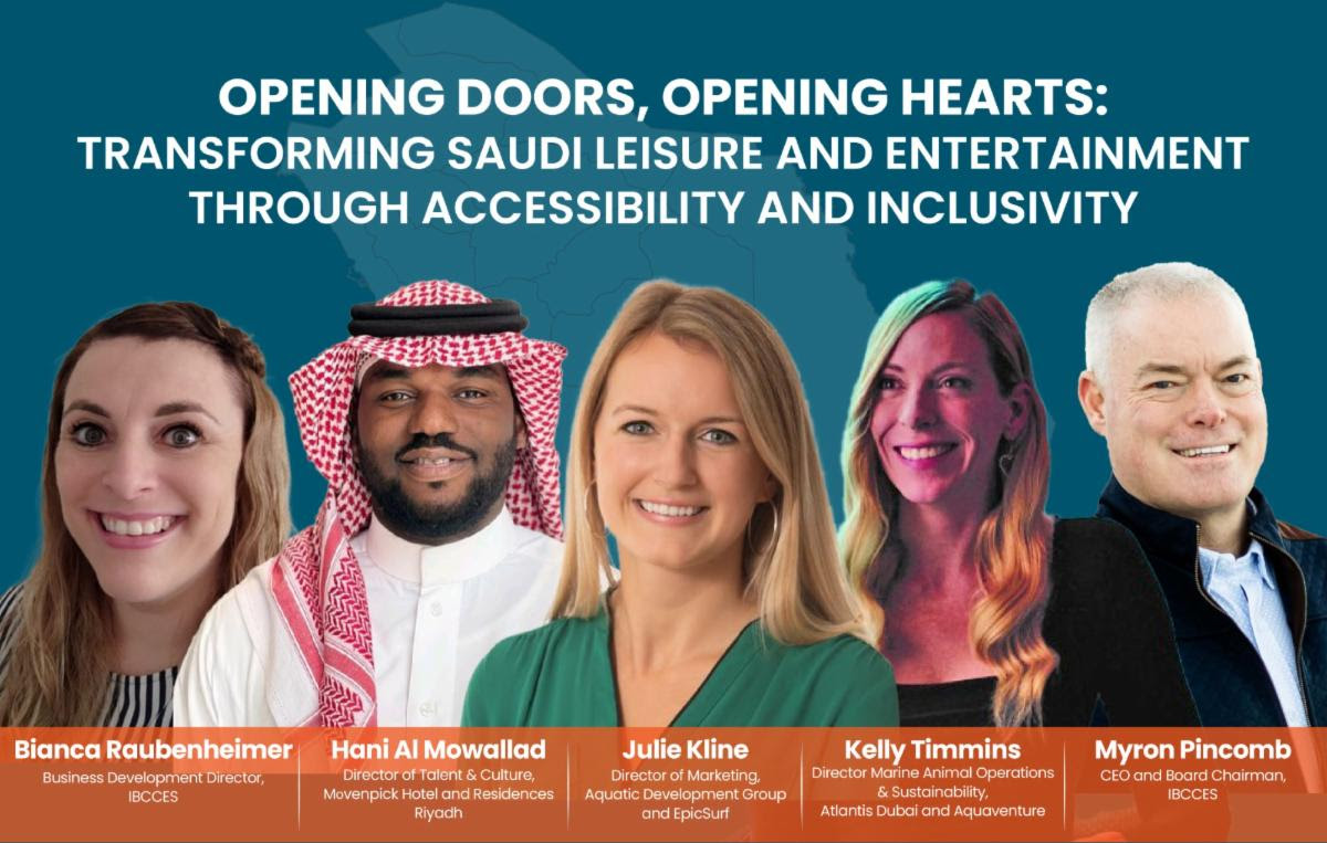 It's happening TODAY! @menalac Health, Safety, Sustainability & Inclusivity Conference brings you OPENING DOORS, OPENING HEARTS: Transforming Saudi Leisure & Entertainment Through Accessibility & Inclusivity #IBCCES #MENALAC #SaudiLeisure #InclusionMatters #Riyadh