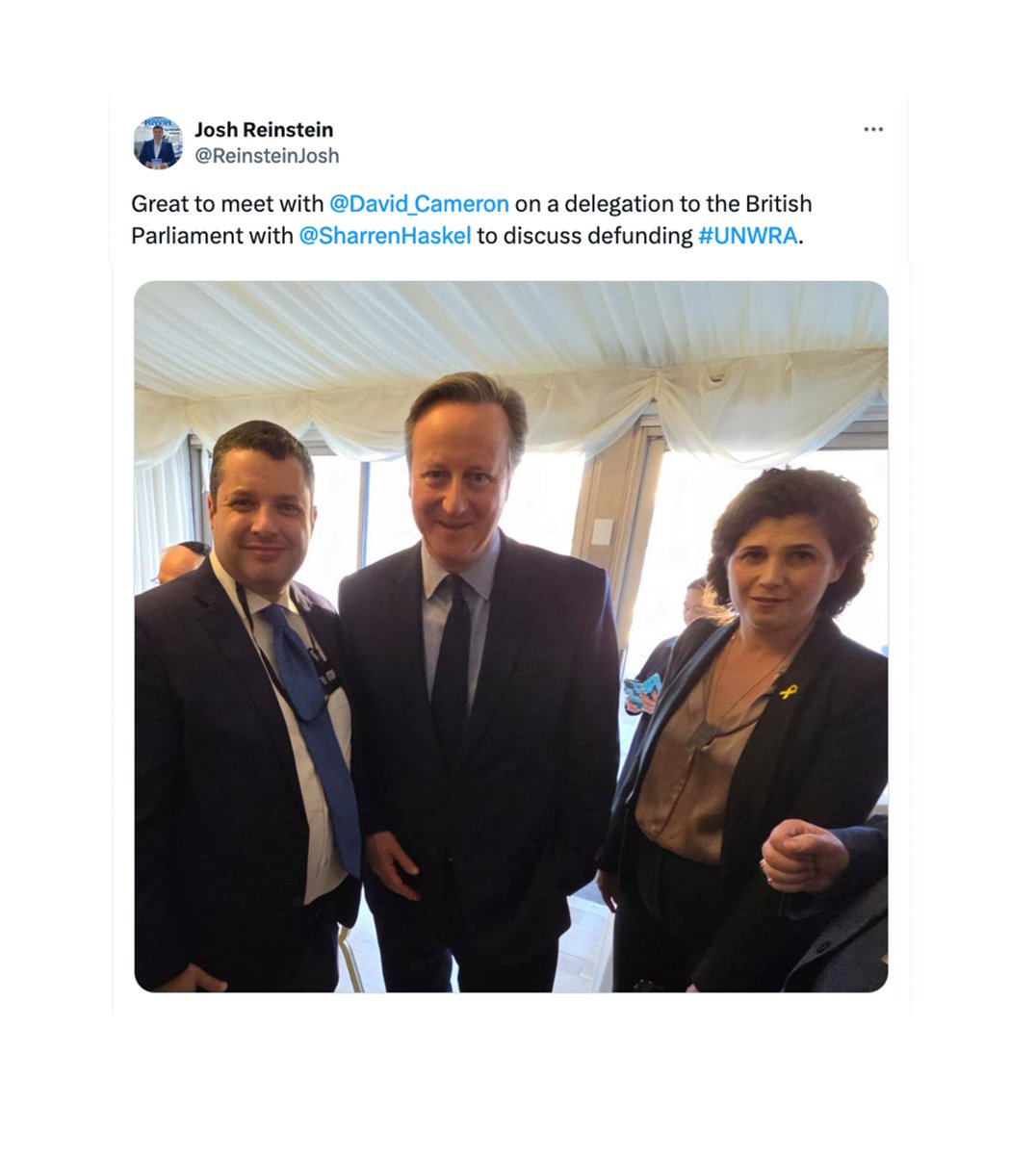 [1] Yesterday, Foreign Sec @David_Cameron met with anti-UNRWA extremists, who were in Parliament to spread discredited smears against the UN aid agency. As starvation takes hold, and a Rafah invasion threatens 1.4m lives, this is inexcusable. It brings shame on @FCDOGovUK.