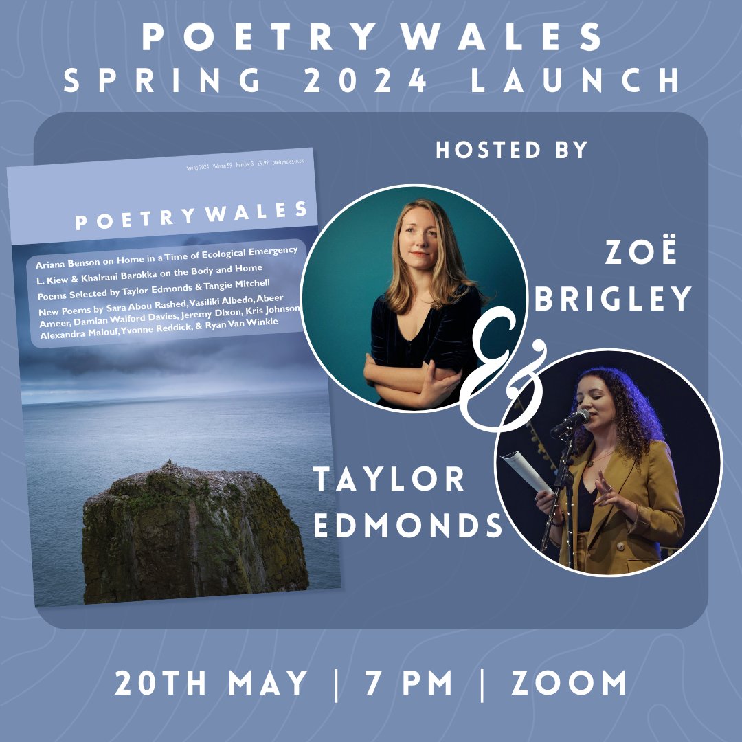 Join us on Monday 20th May at 7PM (BST) for an evening of live poetry curated by Poetry Wales Spring 2024 Contributing Editor @tayloredmonds and cohosted by @ZoeBrigley 🎟️ Find out more and get free tickets here: tickettailor.com/events/poetryw…