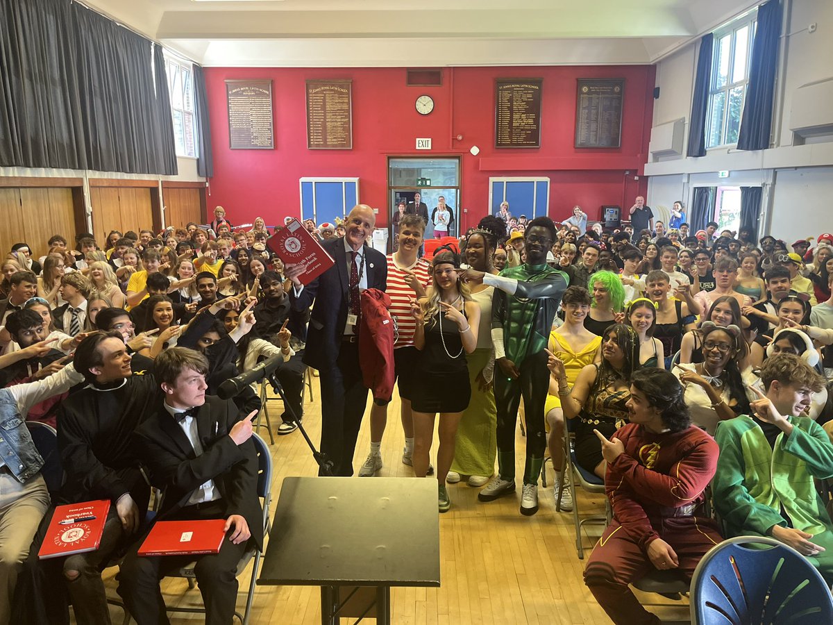 RLS (@theroyallatin) on Twitter photo What a fabulous send off given to Mr Hudson @RLS_Headteacher from <a href="/RLS6thform/">RLS Sixth Form</a> at their final assembly this morning What a fabulous send off given to Mr Hudson @RLS_Headteacher from <a href="/RLS6thform/">RLS Sixth Form</a> at their final assembly this morning