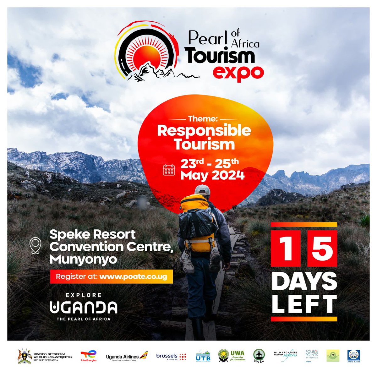 The Pearl of Africa Tourism Expo- 2024 will provide an ideal platform for  tourism exhibitors to showcase their offerings to international and local buyers, destination marketing companies and leisure tourism services partners.

Don't Miss Out!
#POATE2024