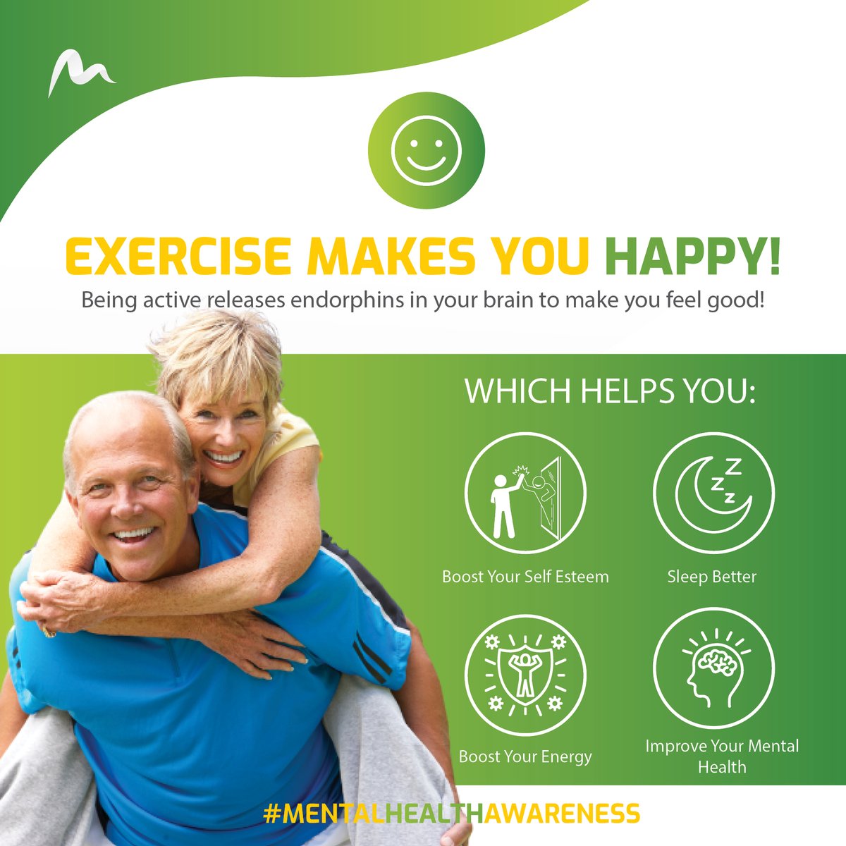 It's Mental Health Month! 💛

Did you know exercise is a natural mood booster? Your body releases endorphins during activity, acting as painkillers and happiness chemicals. 

Start with just 20 minutes and SAVE £20 by paying no joining fee – shorturl.at/how13

#Vitamins