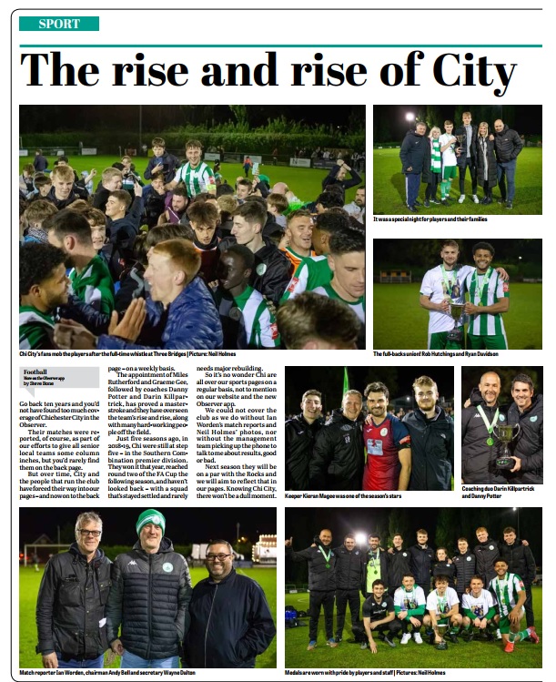 Calling @ChiCityFC fans - do not miss tomorrow's @Chiobserver - full coverage in words and pictures of the club's promotion triumph - this page, and more