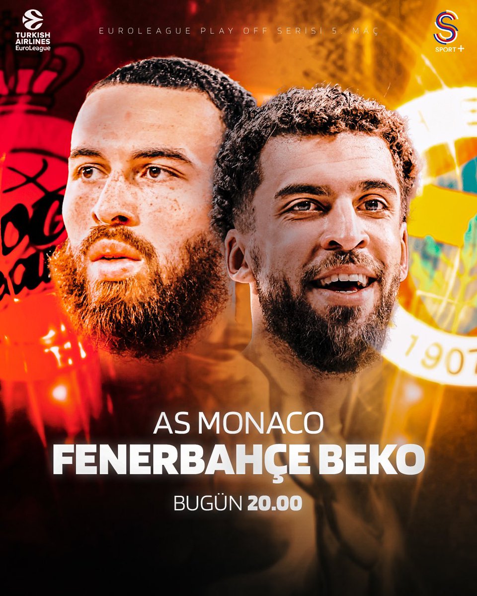 Fenerbahçe, Monaco karşısında sezonun en kritik maçına çıkıyor! 🔥 EuroLeague Playoff turunda 2-2 devam eden Fenerbahçe Beko - Monaco Basket serisi, bu akşam sona erecek. Sarı-Lacivertlilerin galip geldiği durumda Final Four’a gideceği mücadele, 20:00’de S Sport Plus’ta! 🟡🔵