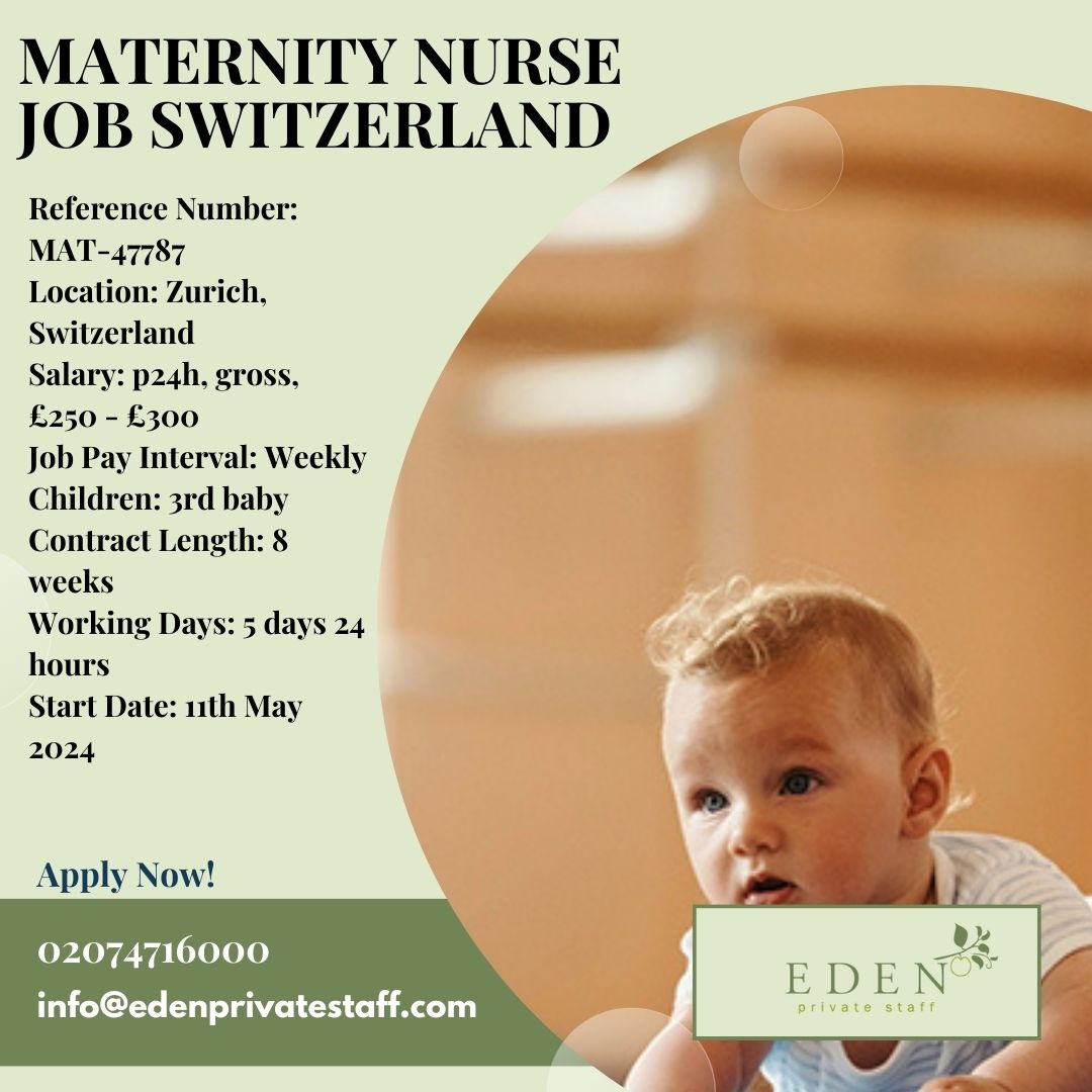 Overseas Maternity Nurse Job in Switzerland!
edenprivatestaff.com/job/overseas-m…
#MaternityAgency #maternityleave #maternity #maternitynurse #maternityjobs #midwifejobs