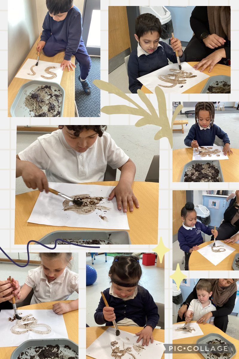 Orchards_School's tweet image. Proof that creativity knows no bounds - brambles 2 are busy painting masterpieces with mud and loving every minute! #expressiveartsanddesign