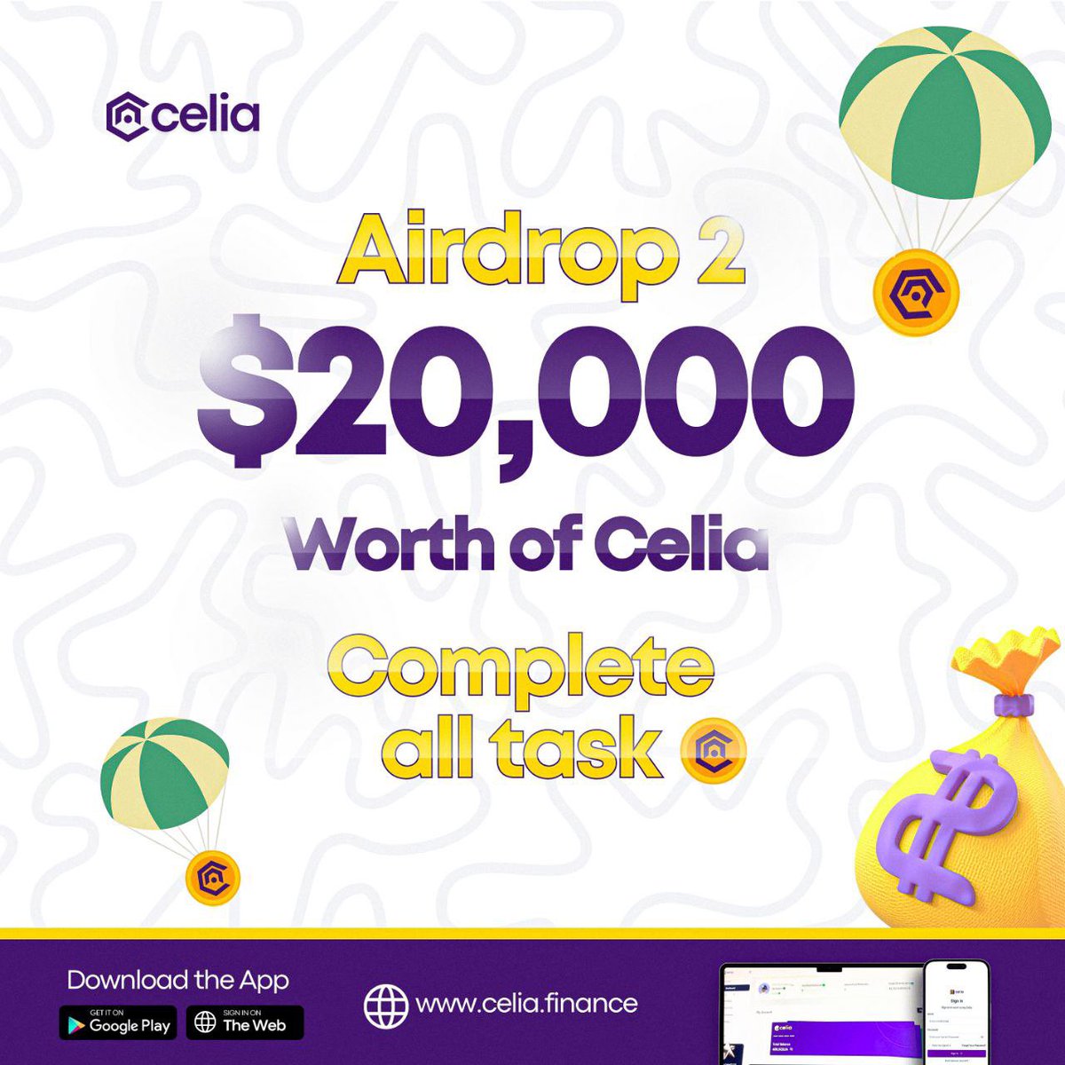 CELIA Token Airdrop 2🏆 1️⃣ Like and Retweet this Post 2️⃣ Tag one friend 3️⃣ Complete All Task on Gleam 👉👉 gleam.io/lq8Ig/celia-to…