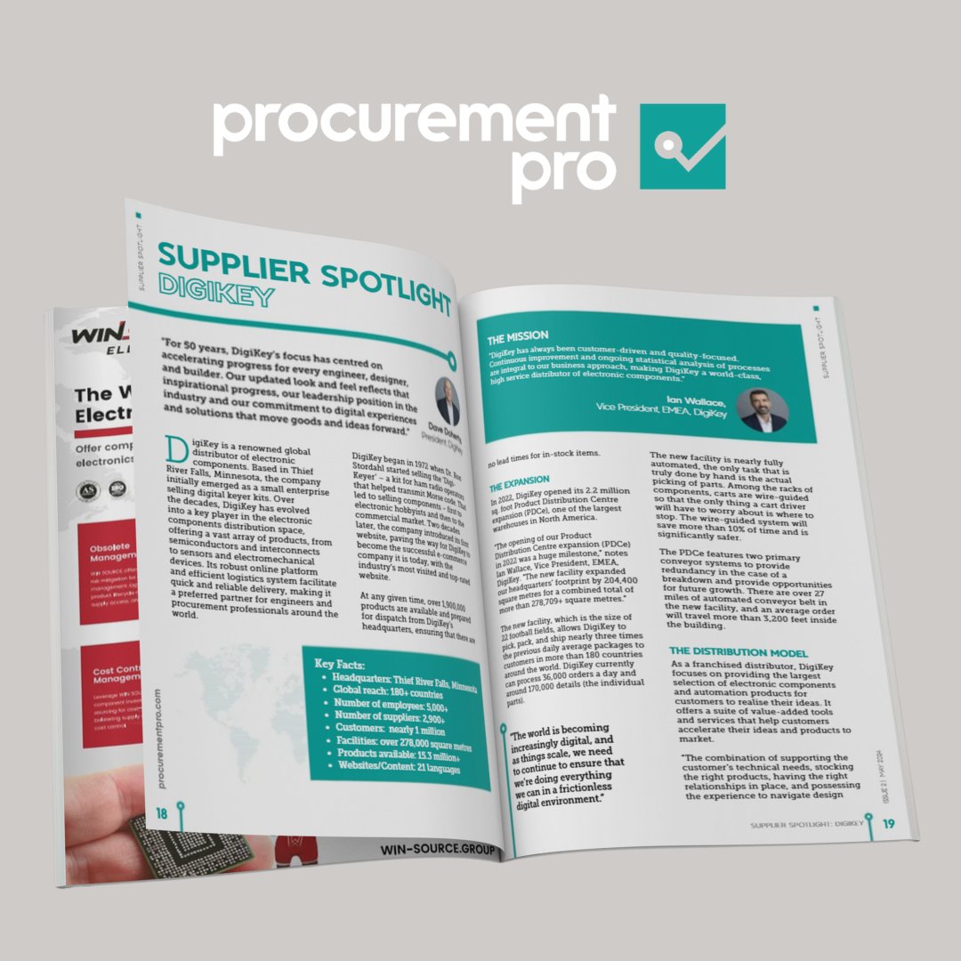 electronicspec's tweet photo. Have you read our May Issue of Procurement Pro?
The new issue features our supplier spotlight - @digikey!
Read the full article on pages 20-21 of Procurement Pro 👉 https://t.co/tlchCUEGzX
#ProcurementPro #Digikey #Electronics #Engineers #Magazine #Procurement @DigiKeyEU https://t.co/yEzNOqTgrN