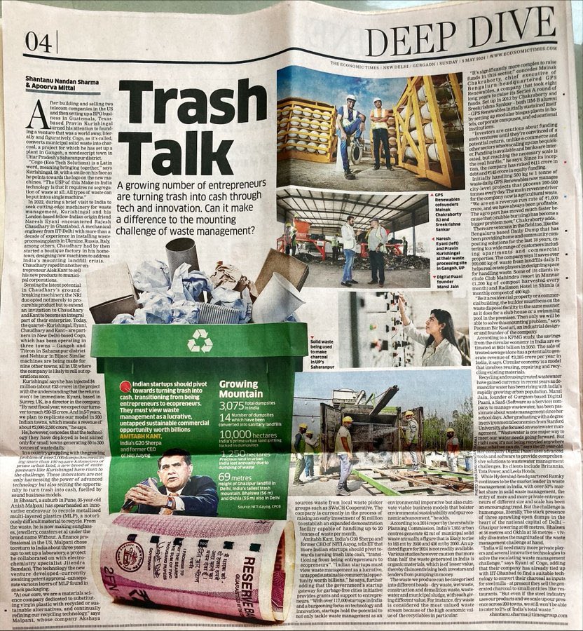 With less than 20% of India’s waste currently undergoing treatment, nation's total waste generation is projected to triple by 2030 and multiply sevenfold by 2050. Effectively managing this influx demands unconventional technological and business solutions. Indian start-ups must
