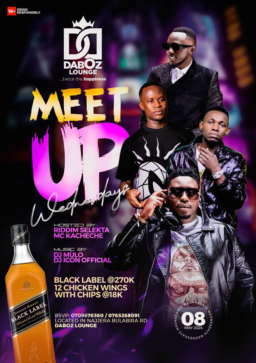 Kampala tonight, let’s meet up at @DabozLounge Najjera