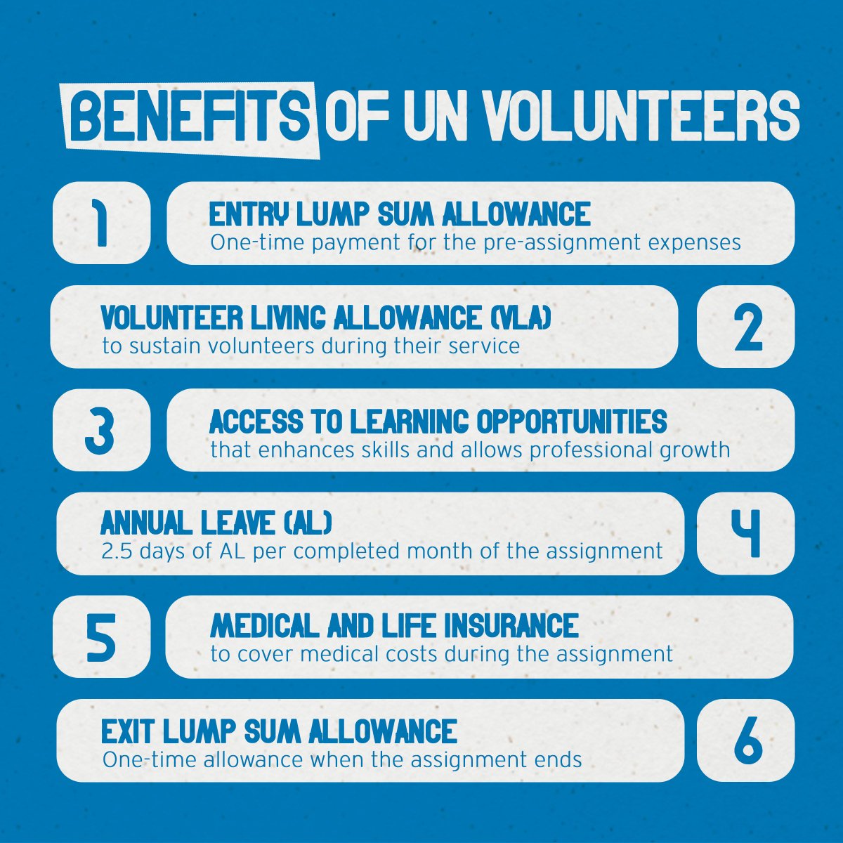 Ever wondered what benefits come with being a UN Volunteer? 
From prioritized well-being to covered expenses, #UNVolunteers enjoy a range of perks while making a real impact around the world. #UNVNepal