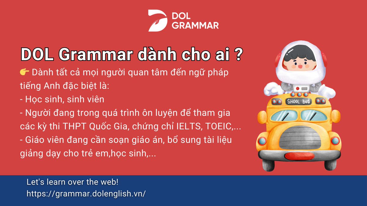 DOL Grammar ➡️Nguồn học ngữ pháp tiếng Anh chất lượng và hoàn toàn miễn phí dành cho tất cả mọi người.
#English #dolgrammar #StudyEnglish #LearnEnglish