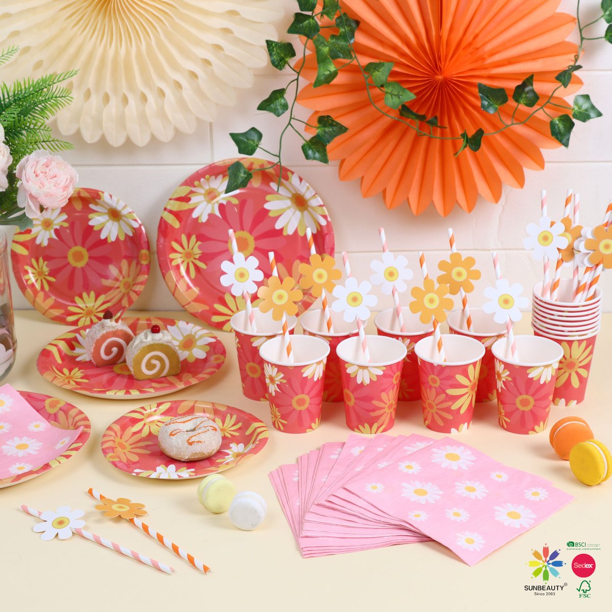 Our biodegradable daisy-themed paper tableware set not only adds flair to your table but also reduces your carbon footprint. Let's celebrate sustainably! 

sunbeauty.com/products/table…