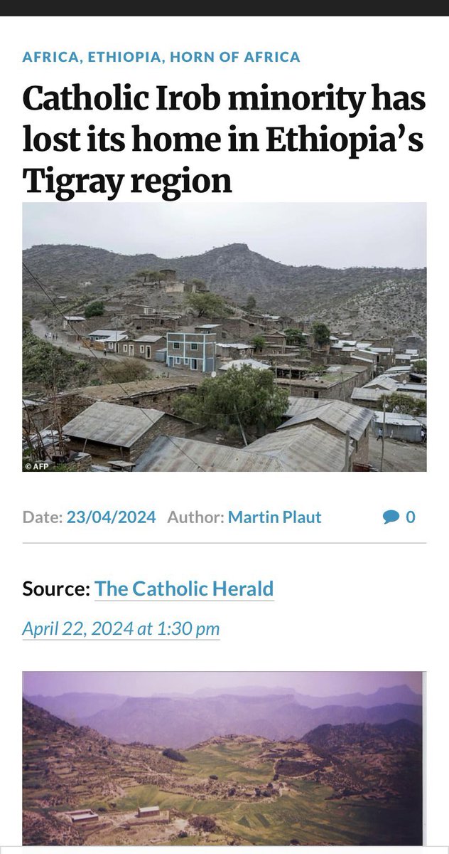 Irob community, a Catholic Minority group in #Tigray are “in danger of disappearing” after three and a half years of brutal and violent occupation by the Eritrean army, according to a recent article in the Italian press. @USCCB @cnalive @JosepBorrellF @SecBlinken @Astitdf