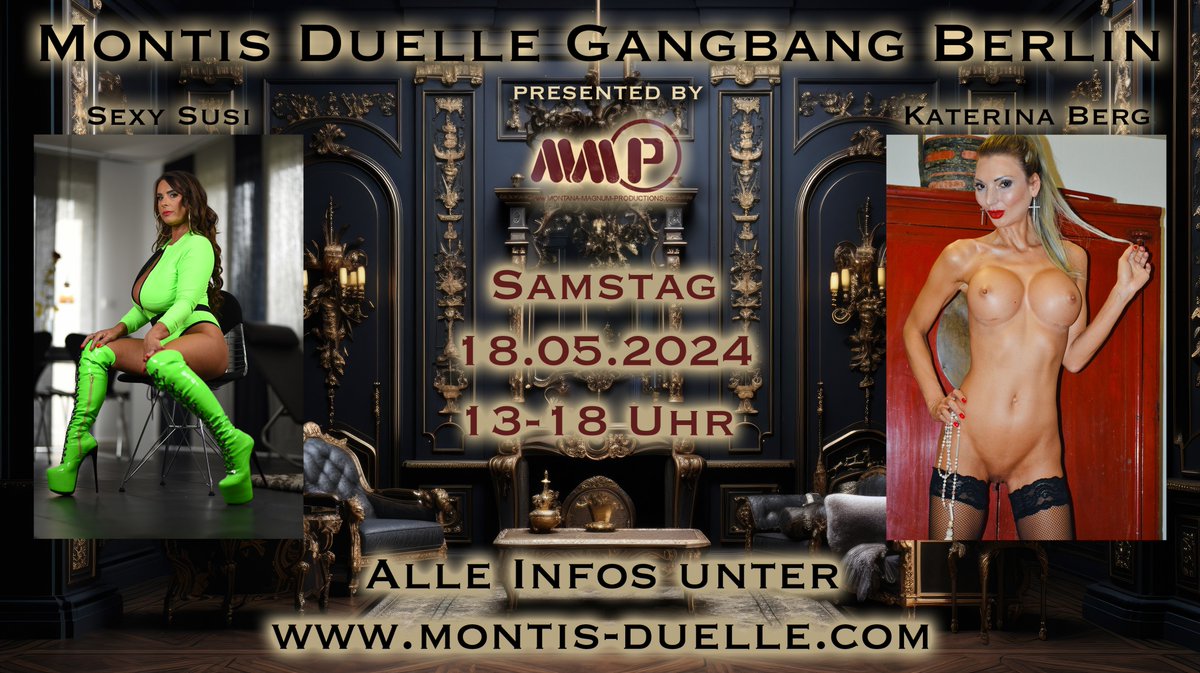 Dieses geile Event mit den beiden umwerfenden Models Sexy Susi <a href="/Nigbezsmietan/">Susanne Nigbezsmieta</a> und Katerina Berg <a href="/KaterinaBergXXX/">Katerina Berg</a> dürft ihr auf keinen Fall verpassen! Samstag den 18.05. 2024, ein echtes Highlight!