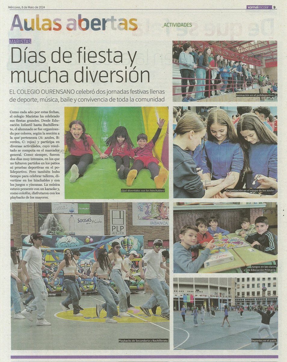 maristasourense's tweet image. Ecos de las fiestas colegiales en el &quot;Xornal escolar&quot; de @LaRegion 
#MeGustaMiCole #MaristasEstásEnCasa