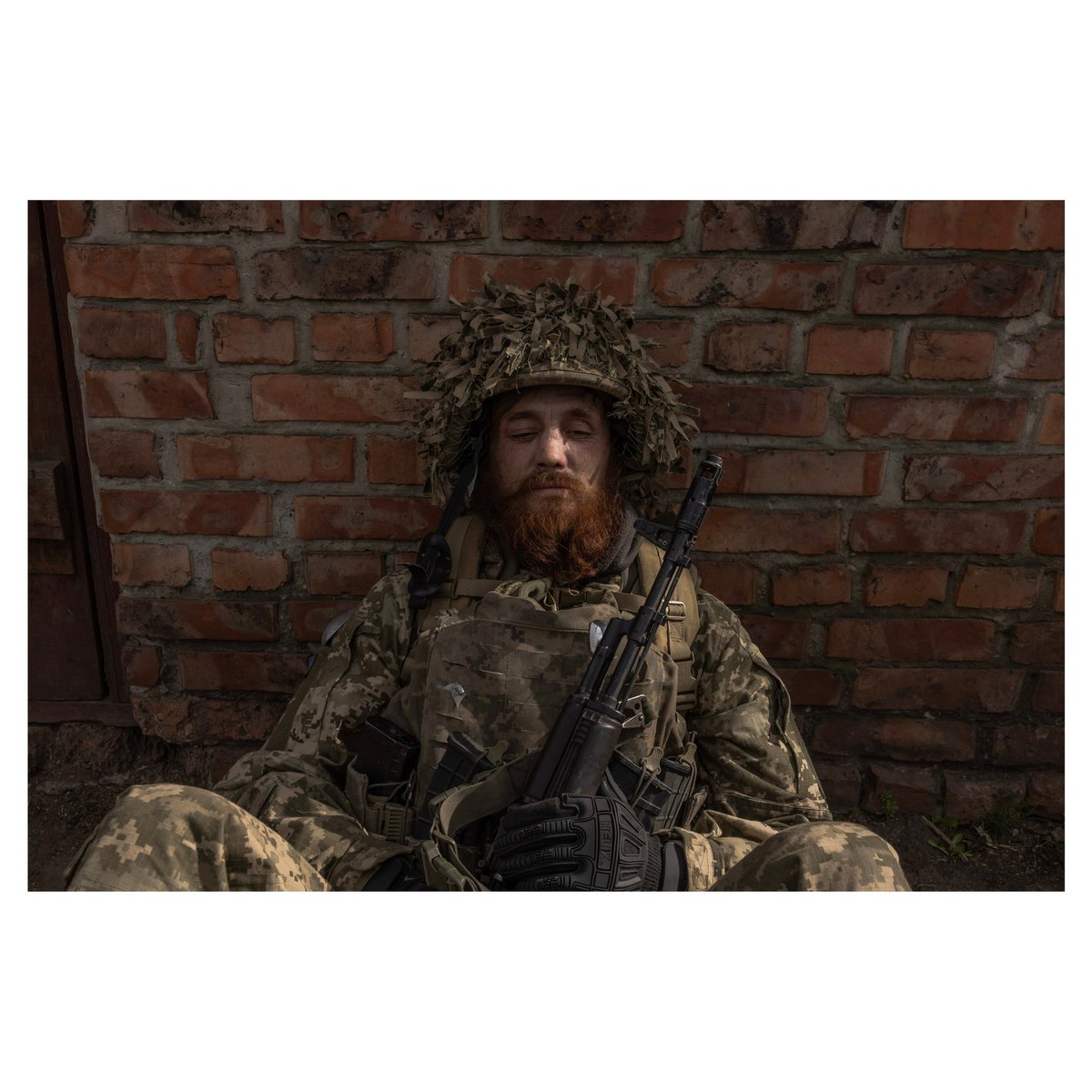 In this photograph that I took in early April 2024 is Serhii, an infantryman at the moment he was waiting to go to the frontline Shortly afterwards, the photo was published on the front page of Liberation, but Serhii would never see it. He was killed in action later that month.