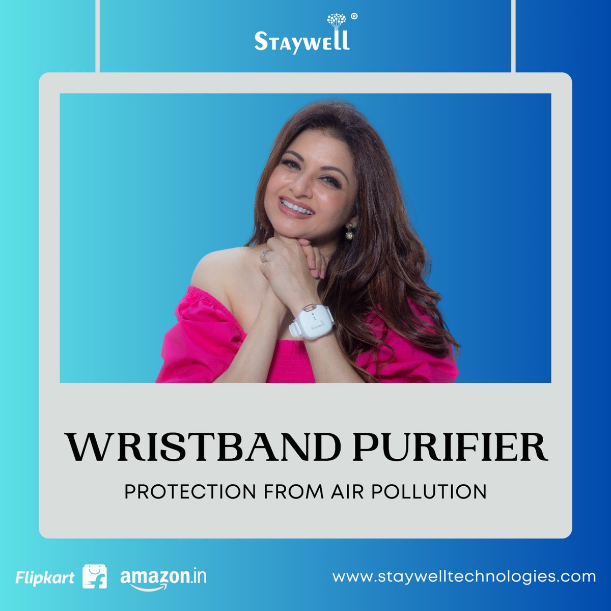 'Introducing the Staywell Wristband Air Purifier – the ultimate pollution protection endorsed by actress Bhagyashree herself! Stay safe, stay stylish, and breathe easy with this revolutionary tech on your wrist. Don't just survive, thrive in any environment!'
#airpurifier…