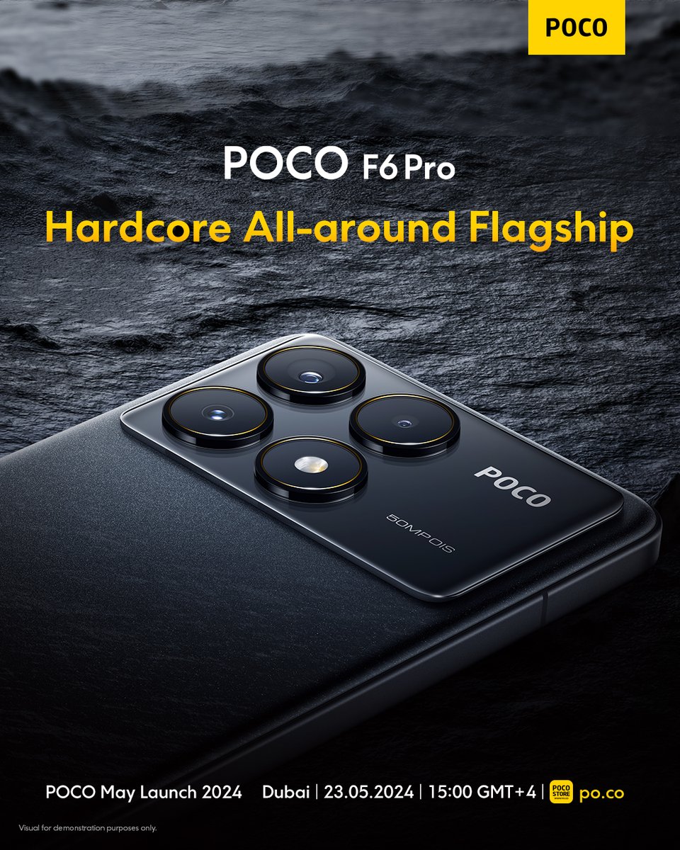 POCO F6 Pro - the hardcore all-around flagship Meet the flagship in the palm of your hand! 🎮 Stay tuned on May 23, 2024 | 15:00 GMT+4 #HyperPowerEvolved