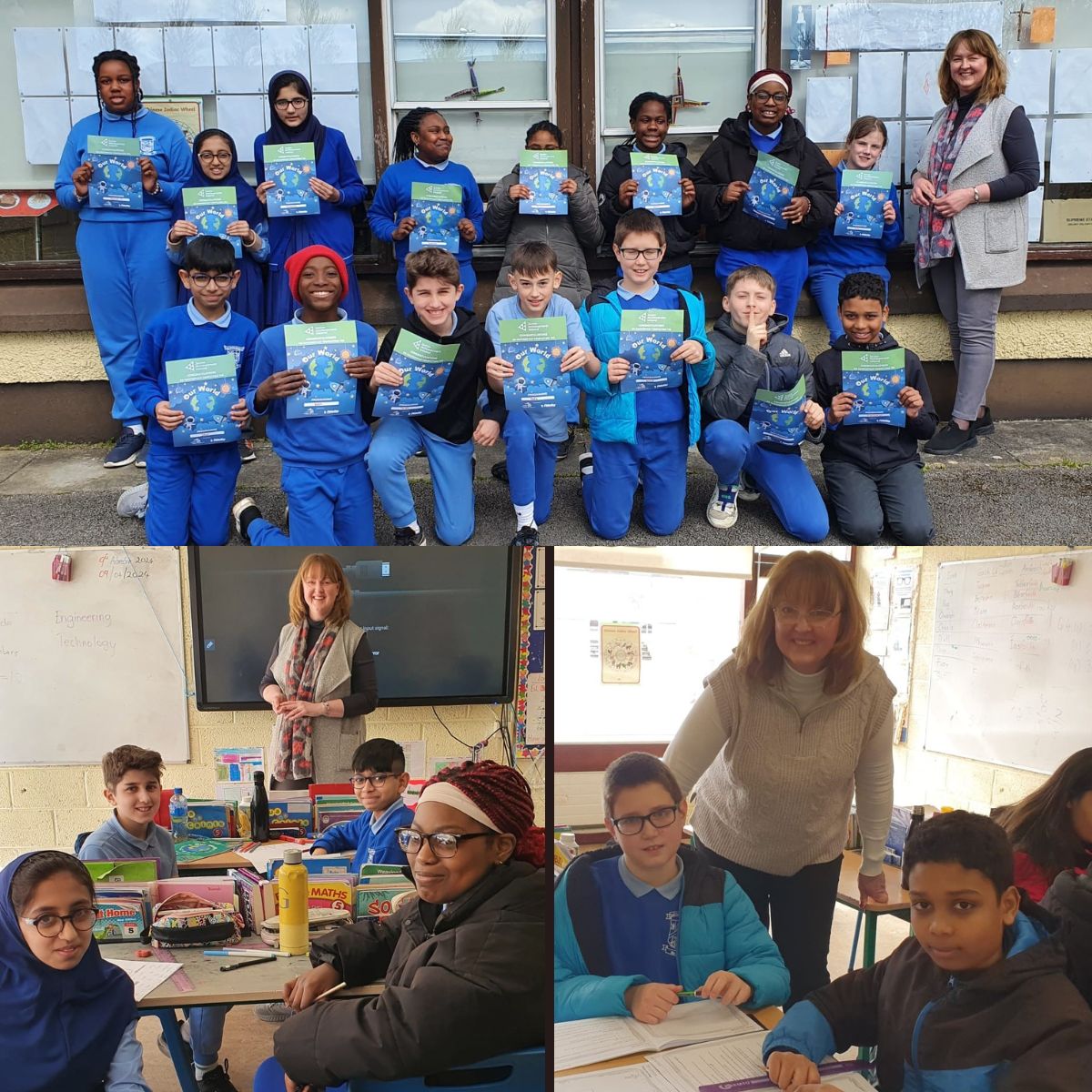 Well done Imelda Fallon from @MathWorks for delivering the Our World programme to the students in Scoil Chaitríona Senior, Renmore. Our World is a #STEM focused programme & students had a great time learning about app design & using maths to solve puzzles. #inspiringyoungminds