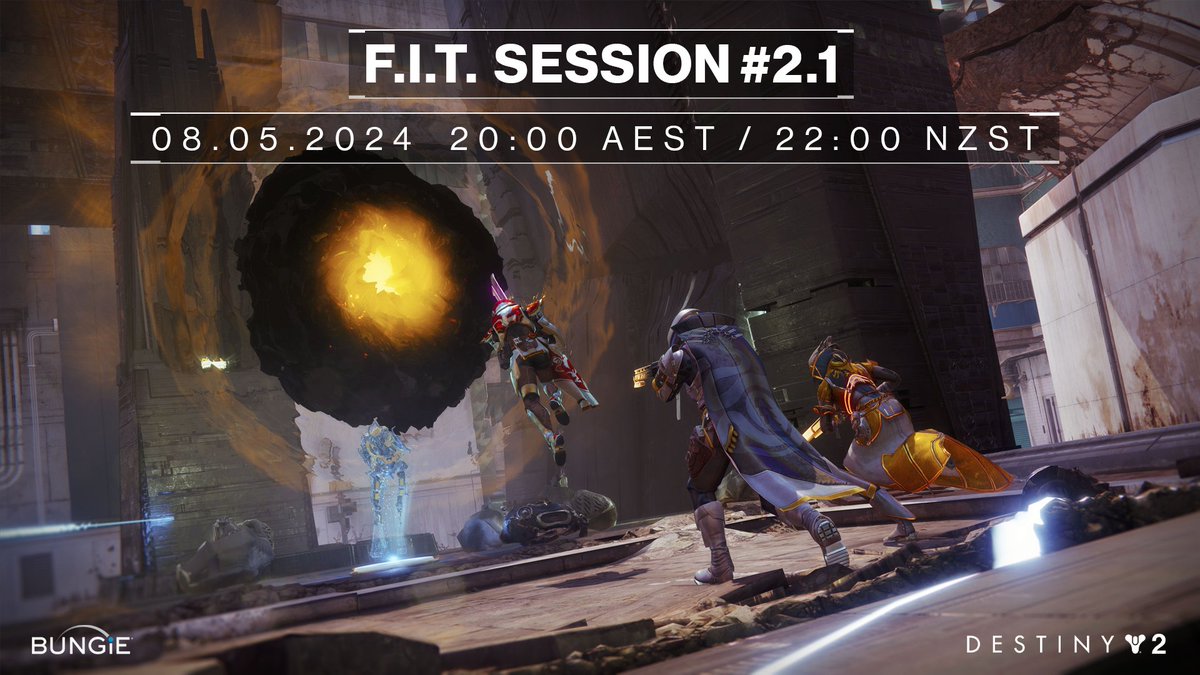 Tonight, our first Fireteam in Training (F.I.T.) returns at 8pm AEST/10pm NZST for session 2.1 to take on The Whisper and Onslaught! Shaxx better look out or @myelingames, @Britnyellen & @ZiggyDStarcraft will raid his entire BRAVE Arsenal.😈