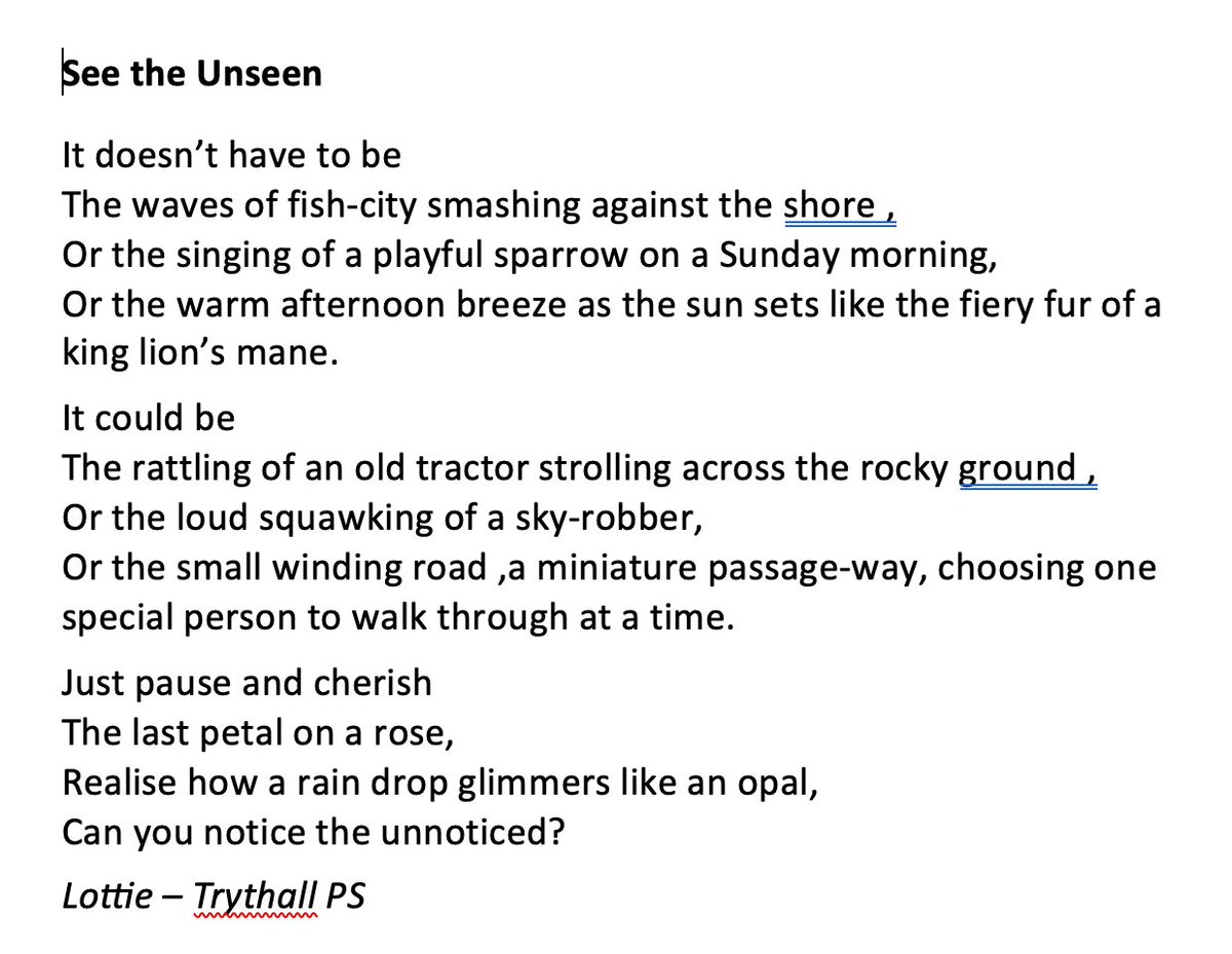 Terrific poem from Lottie at Trythall on @TeachingLive: