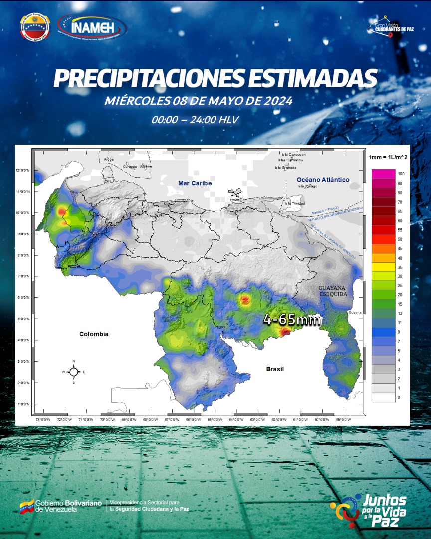 #8May #INAMEHInforma Precipitaciones Estimadas #FelizMiércoles