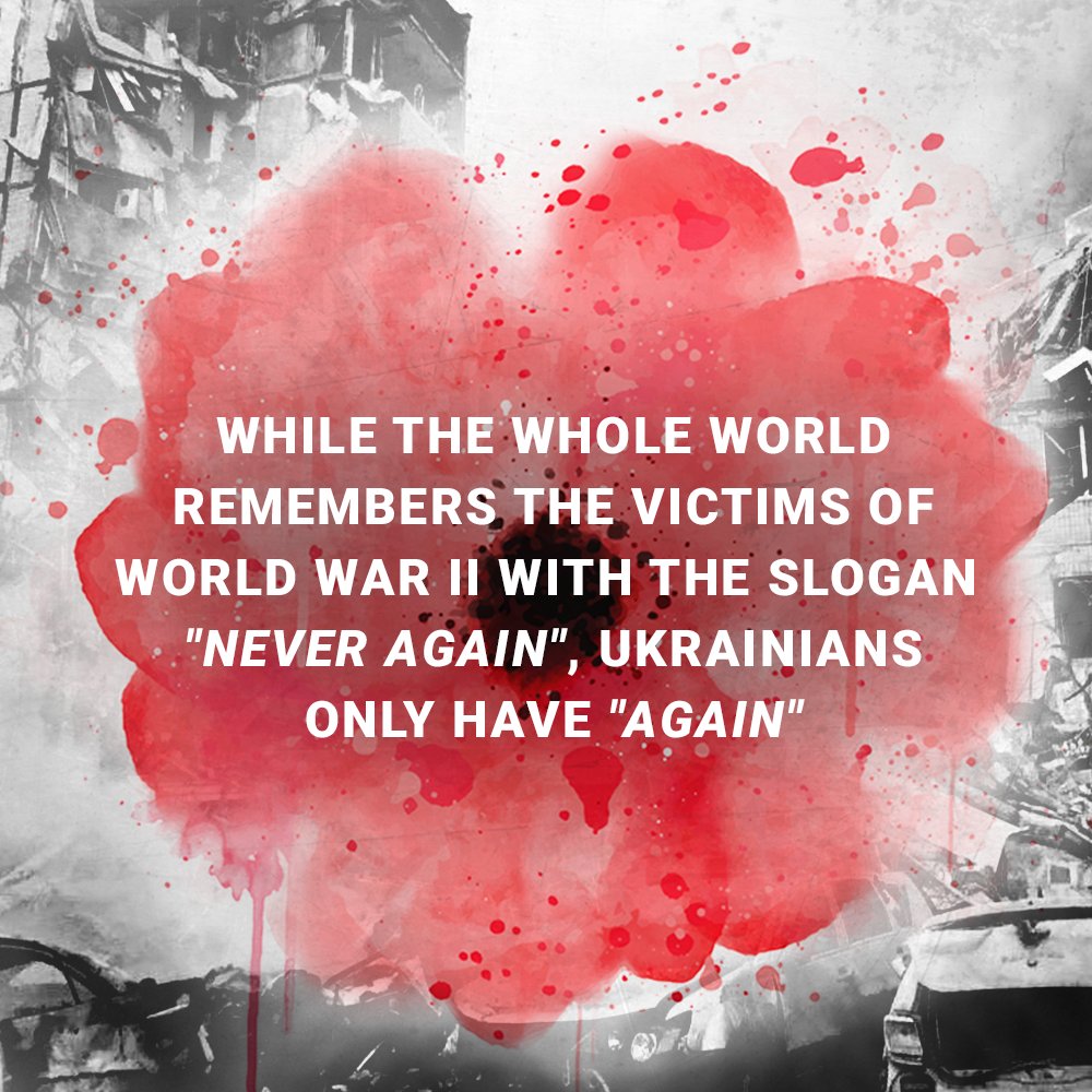 After World War II, the world said ‘Never again’. But on Feb 24th, 2022 putin’s regime started it AGAIN. So let’s make sure this time – ‘never’ will mean never.