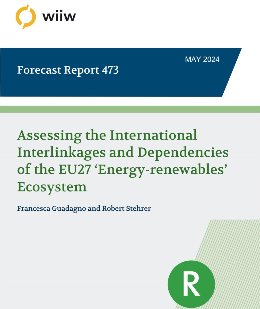Hot off the press: Our new paper by Francesca Guadagno & @RobertStehrer for the @EU_Commission: In green technologies, #Europe is very dependent on components and raw materials from #China. What can Europe do to reduce this dependency? Download: ➡️wiiw.ac.at/p-6897.html